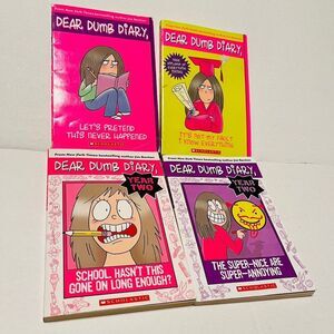 Dear Dumb Diary, book bundle of four (4) books by Jamie Kelly. Used in fair cond